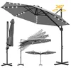 Ikodm Gartenschirm 3m Grau, Ampelschirm mit 28 LED, Produktbild-Vorschau 1