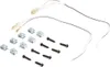 A collection of car audio installation hardware, including screws, nuts, and wiring harnesses, laid out on a white background. Anteprima dell’immagine prodotto