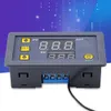 A digital temperature controller with LED displays and buttons, set against a blue and white digital background. Produktbild-Vorschau