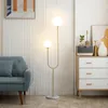 HOMCOM Metall-Stehlampe. Goldene Wohnzimmer-Stehlampe mit 2 Produktbild-Vorschau 2