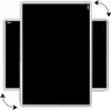 Three black magnetic chalkboards with silver frames are arranged in a diagonal formation, with the largest one in the center. Produktbild-Vorschau