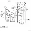 A technical diagram showing installation dimensions for a Bosch oven and cabinet. Produktbild-Vorschau