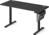 A black adjustable standing desk with a side organizer and control panel. Náhled obrázku produktu