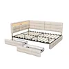 Letto imbottito INONEFT 140x200 cm con LED e USB, divano Anteprima dell’immagine prodotto 13