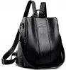 A black leather backpack is shown against a white background. Náhľad obrázku produktu
