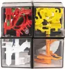 Four transparent cubes, each containing a different colored maze puzzle. Podgląd zdjęcia produktu