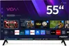 A television screen displaying a smart TV interface with various app icons and promotional content. Produktbild-Vorschau