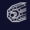 A white outline drawing of a complex mechanical component against a dark blue background. Voir les images du produit