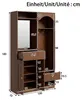 Kompaktgarderobe mit Spiegel und Sitzbank,Flurgarderobe mit Produktbild-Vorschau 4
