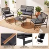 COSTWAY Polyrattan Gartenmöbel Set, Outdoor Lounge Möbel, Produktbild-Vorschau 7