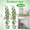 2 Stück Eukalyptus blumengirlande deko, 1,8m Eukalyptus Produktbild-Vorschau 2
