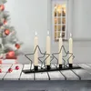 Metall Kerzenständer mit Sternen schwarz - 39 x 16 cm - Produktbild-Vorschau 4