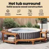 vidaXL Whirlpool-Umrandung Braun Ø275 x 55,5 cm Massivholz Produktbild-Vorschau 6