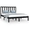 vidaXL Massivholzbett Schwarz Kiefer 140x190 cm Produktbild-Vorschau 1