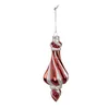 Clayre & Eef Boule de Noël Ø 7x18 cm Rouge Blanc Verre Voir les images du produit 2