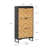 A diagram of a shoe cabinet with dimensions indicated by text and lines. Produktbild-Vorschau