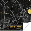MuchoWow® Poster Schwarz und Gold - Stadtplan - Erfstadt - Produktbild-Vorschau 1
