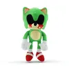 A green plush toy resembling Sonic the Hedgehog with black eyes and red "blood" dripping from its mouth, standing against a white background. Produktbild-Vorschau