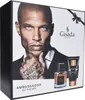 A gift set box for men's perfume and shower gel, featuring a prominent image of a man. Anteprima dell’immagine prodotto