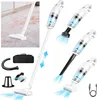A collage of images showing a cordless vacuum cleaner and its accessories, with some images demonstrating its use on a floor. Náhled obrázku produktu