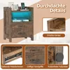 A collage of images showcasing a wooden nightstand with various features highlighted. Produktbild-Vorschau