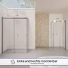 Two shower cabins in a modern bathroom setting with a skylight and tiled wall. Produktbild-Vorschau