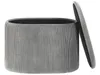 Pouf portaoggetti in velluto grigio chiaro RICHLAND Anteprima dell’immagine prodotto 4