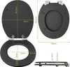 A diagram showing the dimensions of a toilet seat. Produktbild-Vorschau