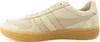 A side view of a single beige suede sneaker with a gum sole. Produktbild-Vorschau