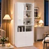 Merax hoge kast met LED-verlichting, bedienbaar via app, Productafbeelding-voorbeeld 6