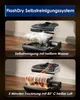 Diagrams illustrating the self-cleaning and drying functions of a floor cleaning device. Produktbild-Vorschau