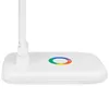 A close-up of the base of a white LED desk lamp. Produktbild-Vorschau