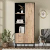 Buffet haut moderne Sweiko 80 x 40 x 180 cm – aspect bois Voir les images du produit 9