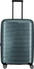 A teal Travelite trolley suitcase with its handle extended, shown from the front against a white background. Anteprima dell’immagine prodotto