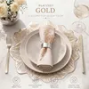 Tischset Metallic Blume 6er Set abwaschbar, rundes Platzset Produktbild-Vorschau 2