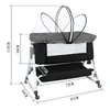 Babybett 6-stufig verstellbares Beistellbett mit Rollen &  Produktbild-Vorschau 7