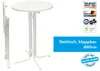 MFG Stehtisch 80 cm klappbar, weiß/weiß, wetterfest Produktbild-Vorschau 2