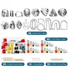 A collage of different jewelry making tools and components, including various shapes of clay cutters, circle cutters, earring hooks, earring backs, and earring rings. Náhled obrázku produktu