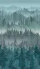Fototapete Vlies 39181-3 The Wall II Aquarell Wald petrol Produktbild-Vorschau 5