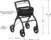 Juskys Indoor Rollator Aktiv – torba i tacka – wąski i Podgląd zdjęcia produktu 4