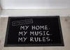 Sprüche Fußmatte  Attention! My home. My music. My rules. Produktbild-Vorschau 2