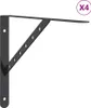 vidaXL Support d'étagère 4 pcs. 40x2,5x25 cm noir acier Voir les images du produit 1