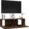 vidaXL TV nástenná skrinka Smoked Oak 100x30x30 cm Materiál Náhľad obrázku produktu 4