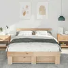 vidaXL Bettrahmen mit Kopfteil Braun 150 x 200 cm Massives Produktbild-Vorschau 3
