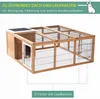 PawHut Kaninchenstall Kleintiergehege mit aufklappbarem Produktbild-Vorschau 5