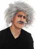 WIG ME UP Perücke Schnauzbart Grau Wild Einstein Opa Produktbild-Vorschau 5