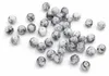 Vintageparts Glasperlen marmoriert weiß grau 6 mm, 40 Stück Produktbild-Vorschau 1