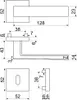 Technical drawing with dimensions of a door handle set. Produktbild-Vorschau