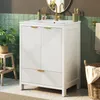 Meuble sous-lavabo Merax de 61 cm avec vasque en céramique, Voir les images du produit 1
