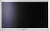 A white flat-screen monitor with a black screen is shown against a white background. Produktbild-Vorschau